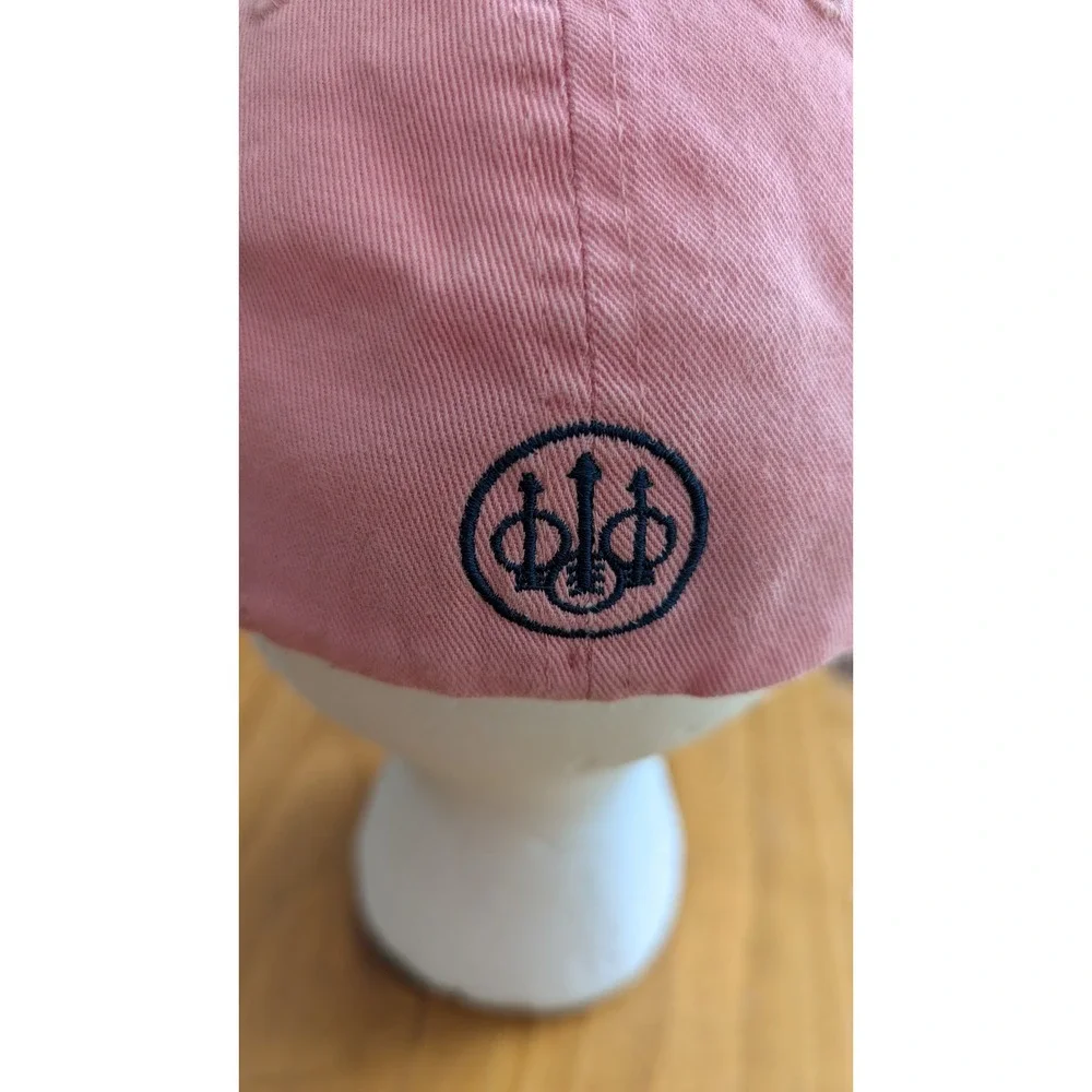 Beretta Pink Flexfit Baseball‎ Cap Embroidered Logo Stretch Fit Hat Salmon